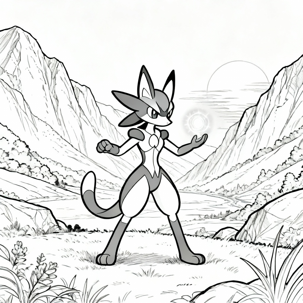 Lucario Aura Coloring Page
