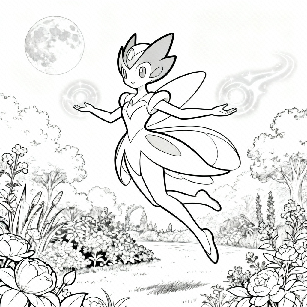 Gardevoir Moon Coloring Page