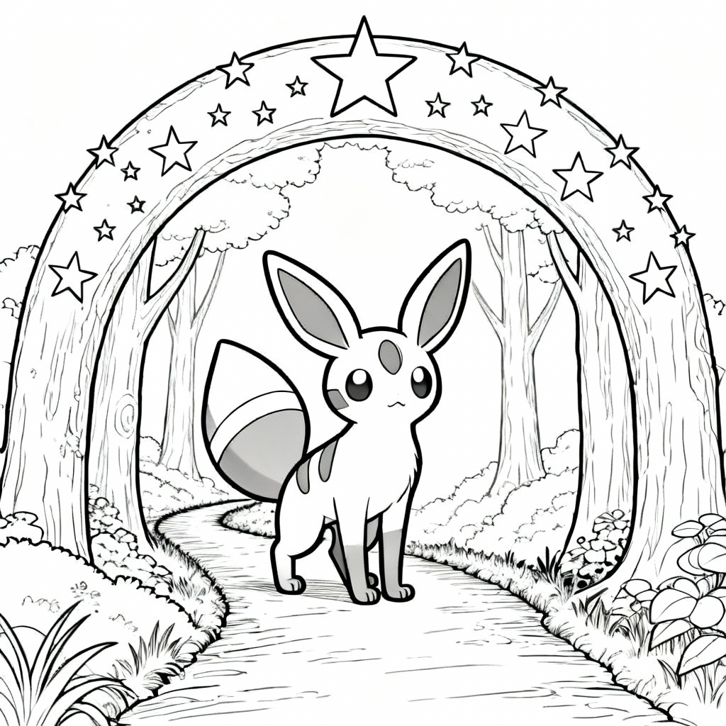 Umbreon Night Coloring Page