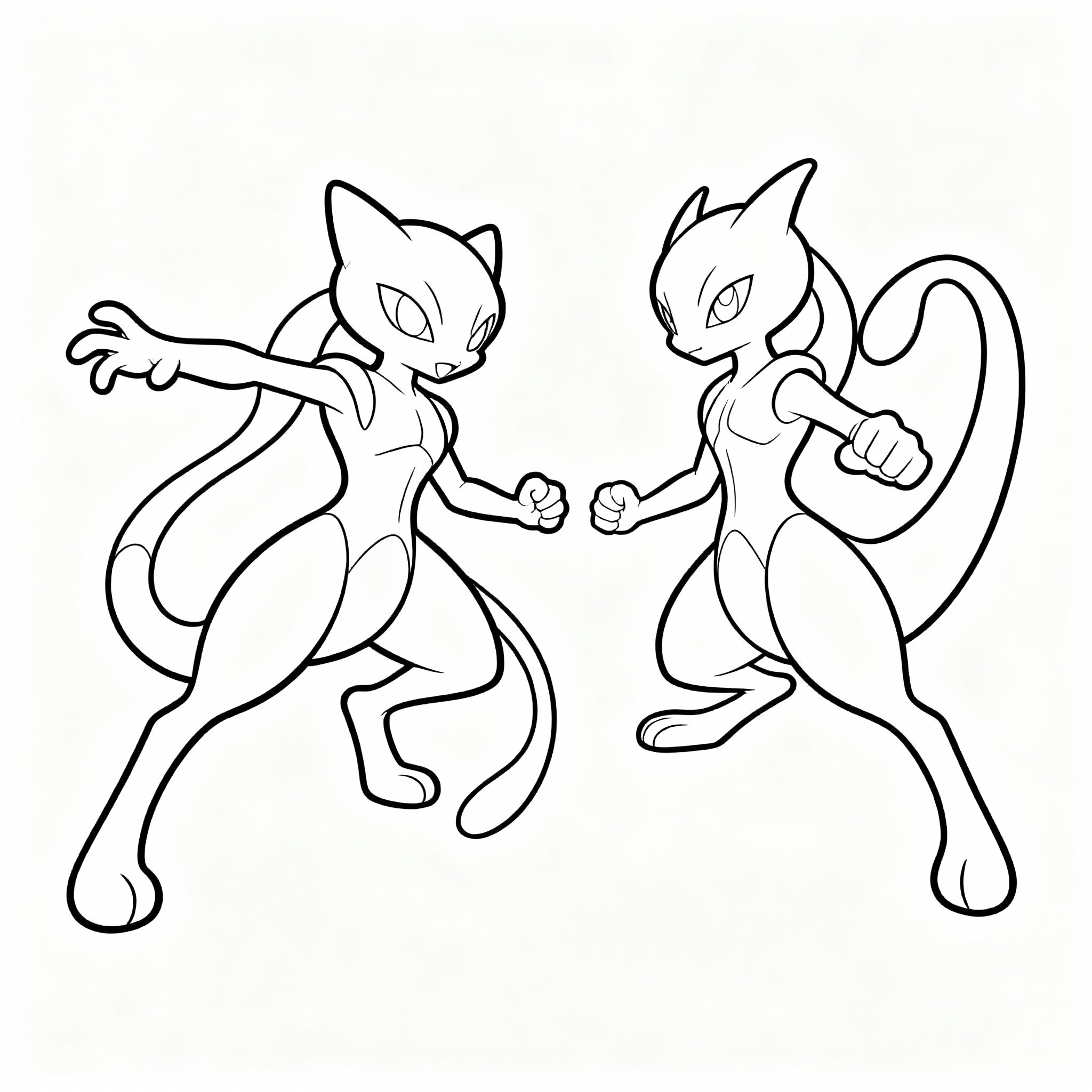 Mew and Mewto Battle pokemeon