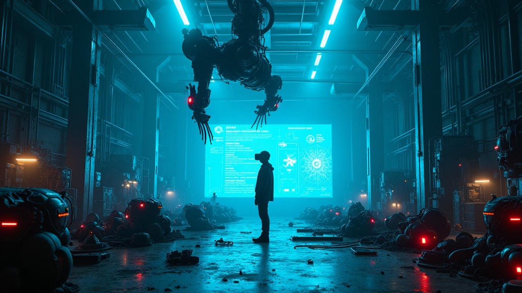 Detalle de armamento futurista y personalización en Safety Corp. VR