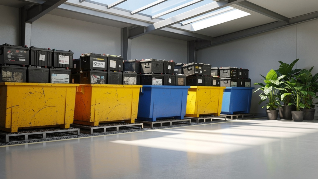 Proper battery recycling and environmental disposal setup