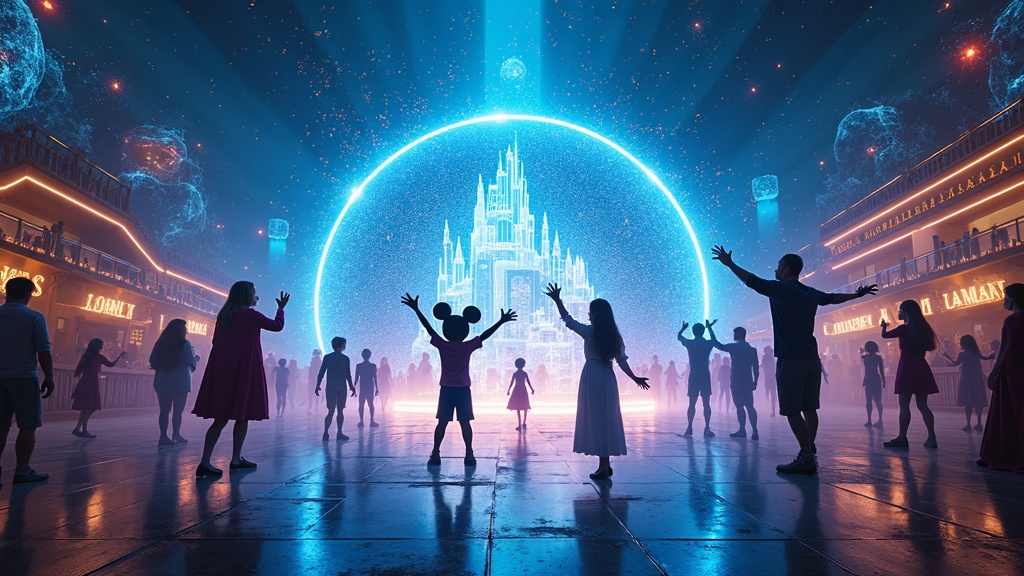 Fusión conceptual del castillo de Disney con el logo de OpenAI, representando la alianza con Sora