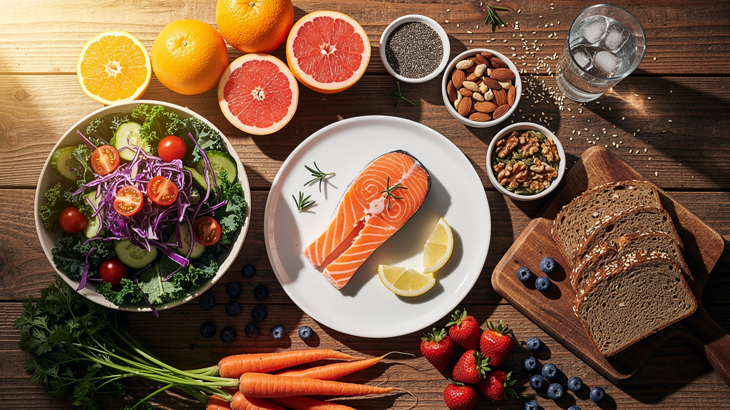 Healthy diet foods supporting eye health and glaucoma prevention