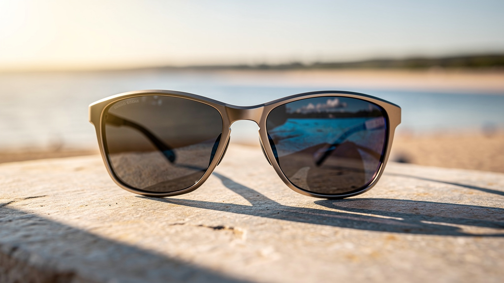 Protective sunglasses providing UV ray eye protection outdoors