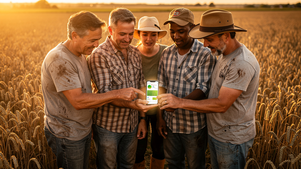Farmers using mobile technology to access wheat growing information
