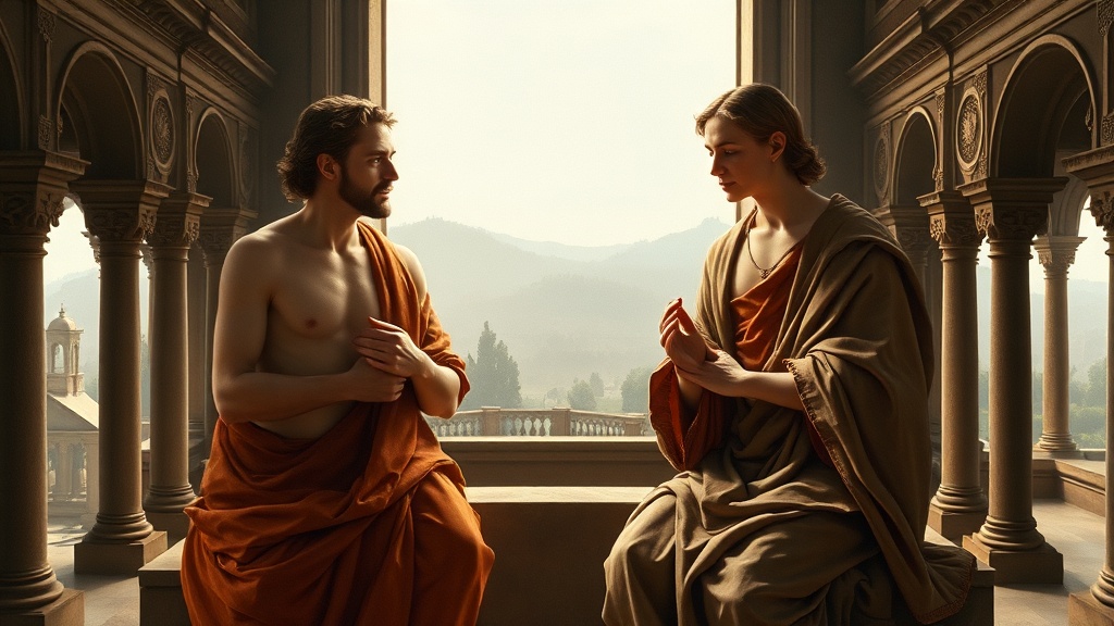 Allegorical tableau of perfection and authenticity