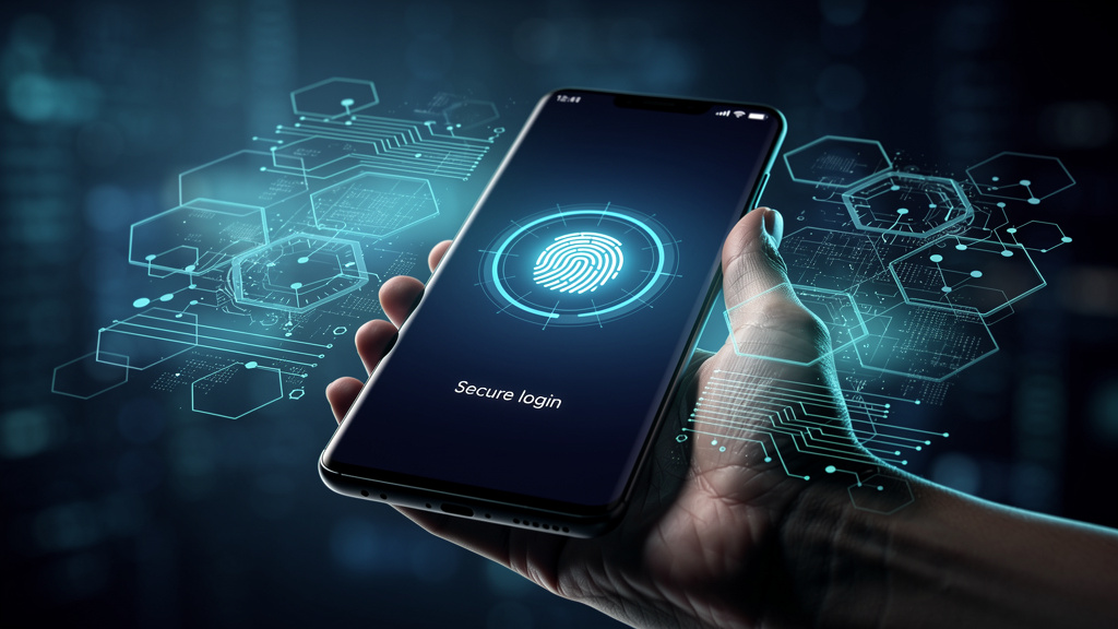 Secure mobile app with biometric fingerprint authentication