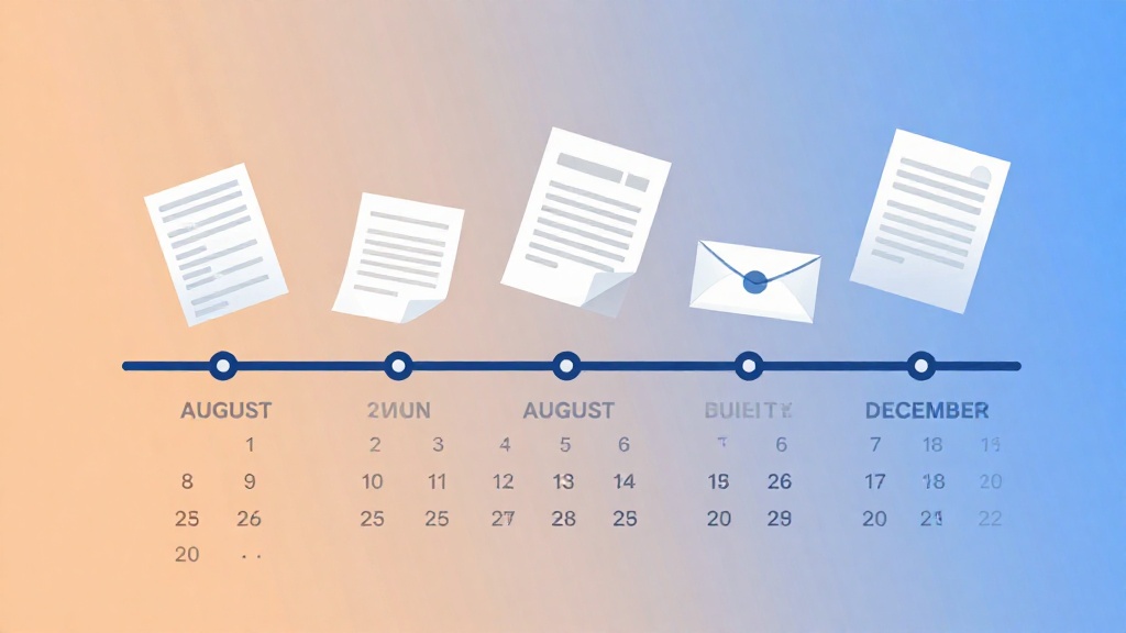 2026 美國電腦科學碩士申請時間軸圖表，標示從 2025 年 8 月到 2026 年 3 月的關鍵截止日期、申請準備階段與錄取通知時程