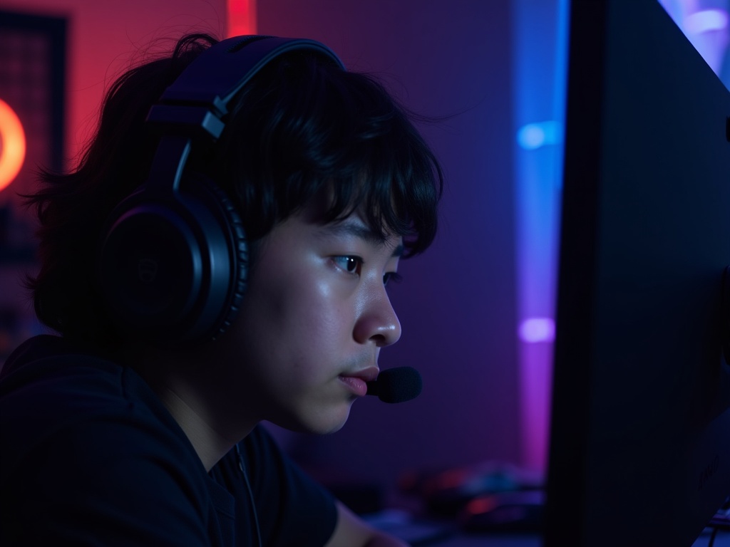 Jugador inmerso en su partida usando los auriculares GXTrust 418 Rayne