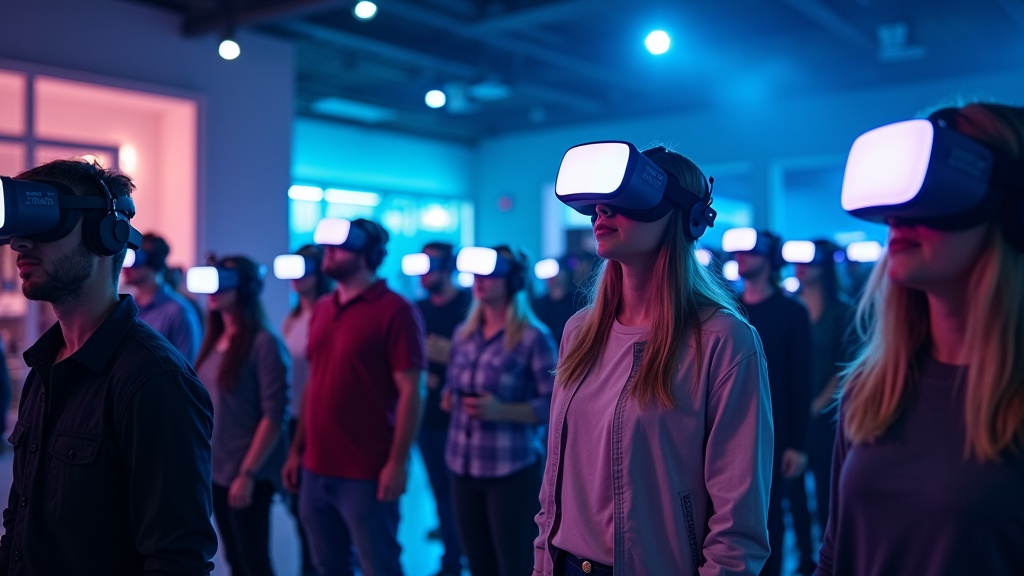 Amigos celebrando después de completar un desafío de realidad virtual