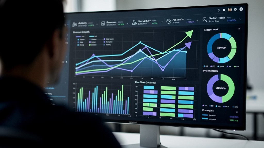 Analytics dashboard displaying automation performance metrics