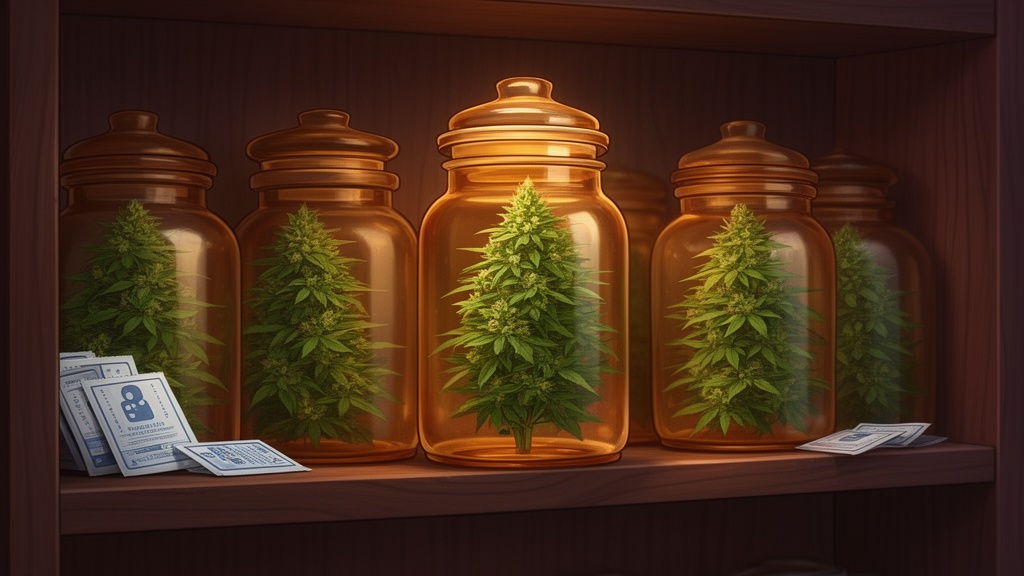 Proper cannabis storage in airtight glass jars with humidity control