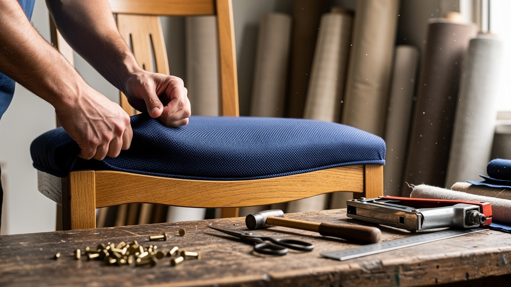 Custom Commercial Upholstery South Wales Master upholsterer working on commercial furniture restoration