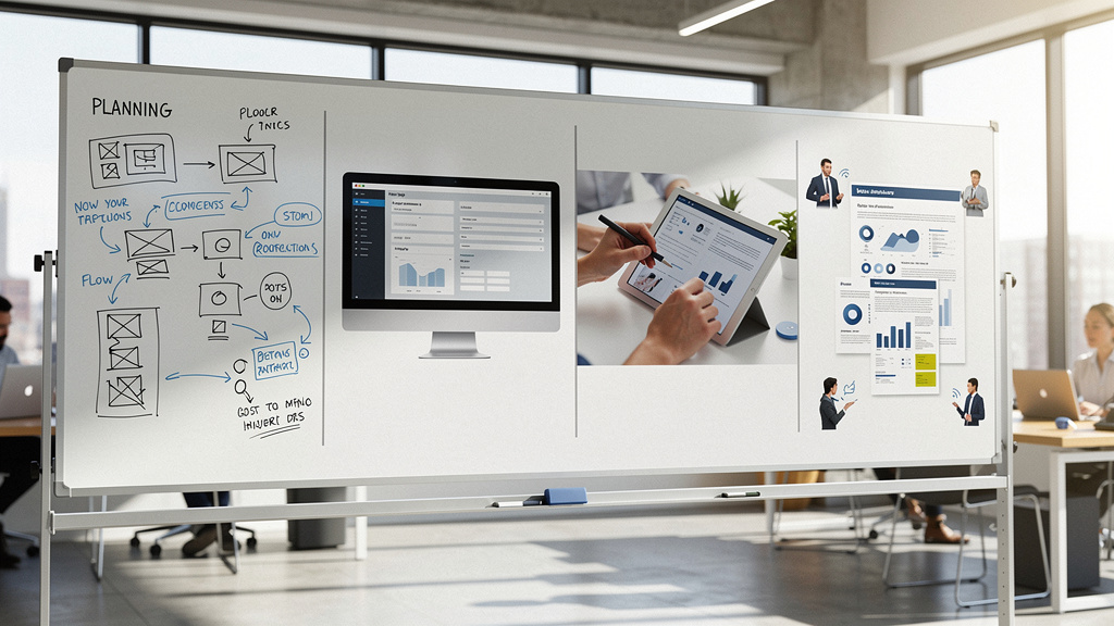 Four-stage process for creating reports with AI