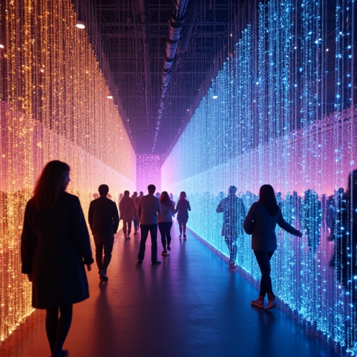 Installation interactive intelligente répondant au public