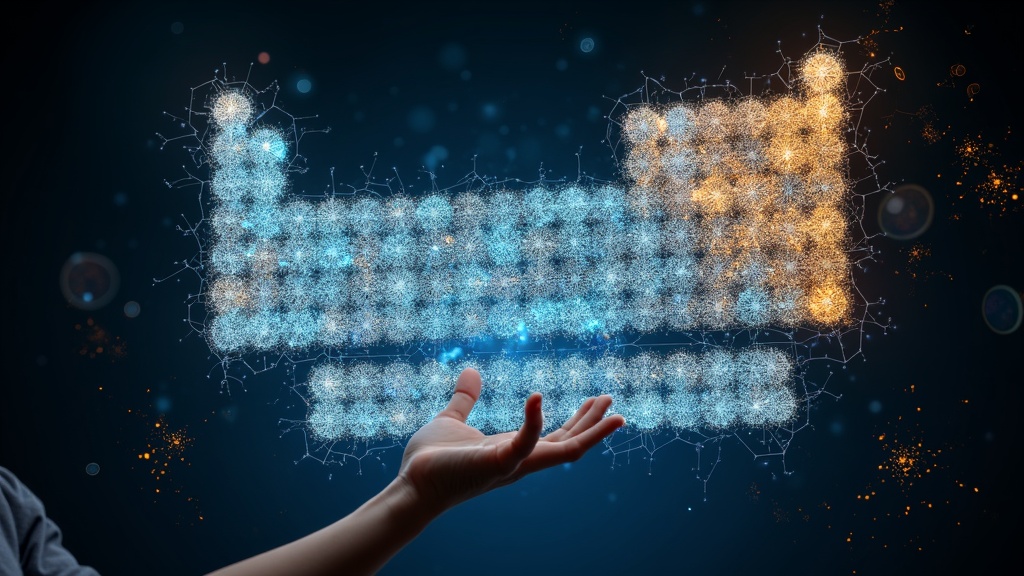 Representación visual de la estructura DVMIB organizando datos caóticos