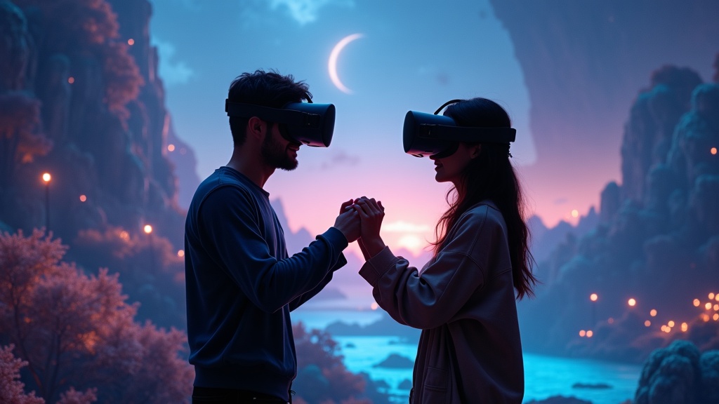 Grupo de compañeros celebrando tras completar una experiencia de realidad virtual en Virtua Barcelona