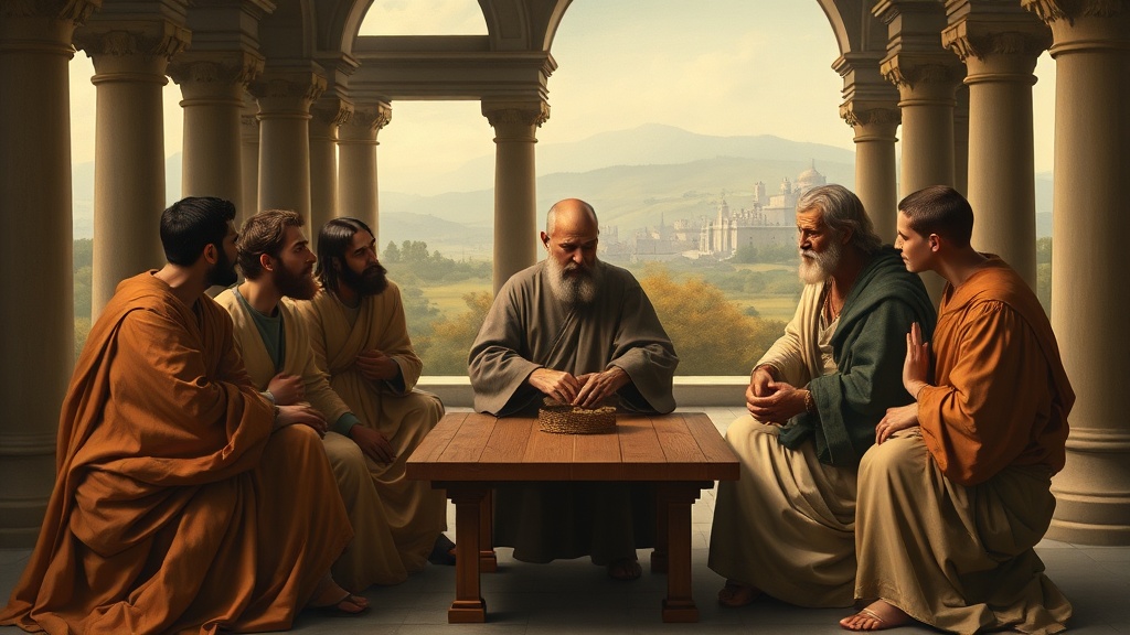 Allegorical stewardship scene