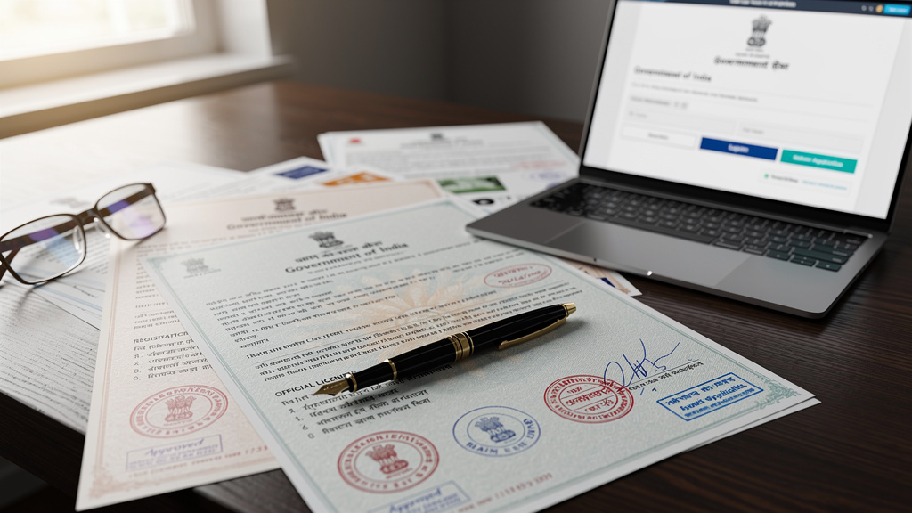 Business licenses and regulatory documents for Ayurvedic ventures