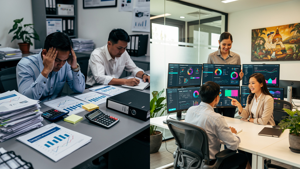 Comparison of traditional and AI-powered marketing workflows