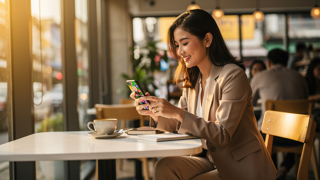 Person browsing social media on smartphone