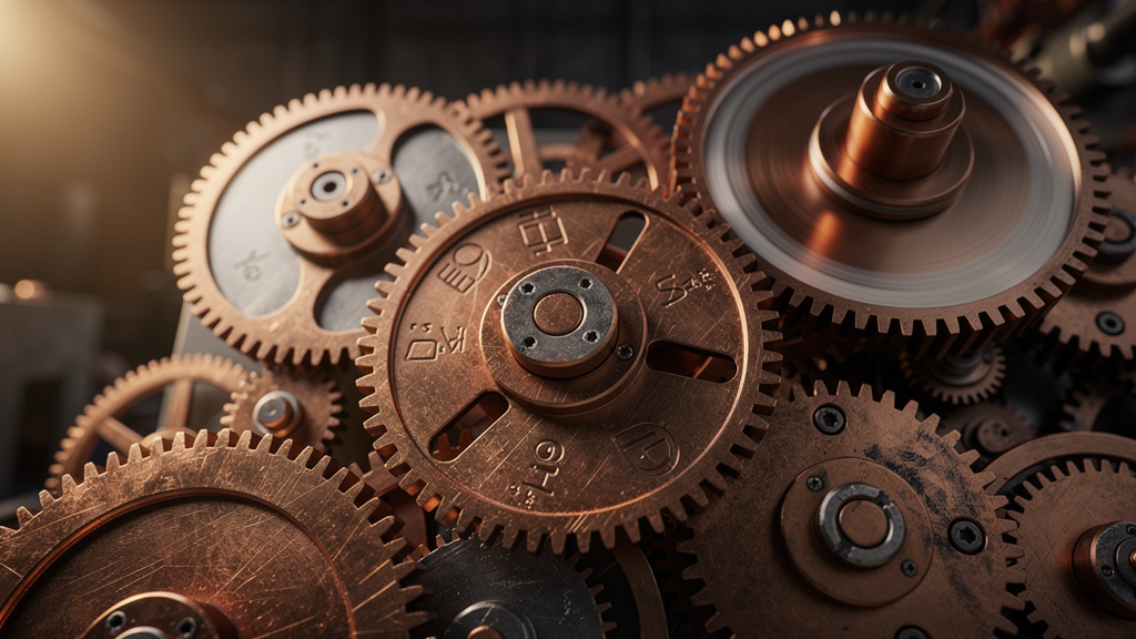 Interconnected gears representing a systematic marketing process