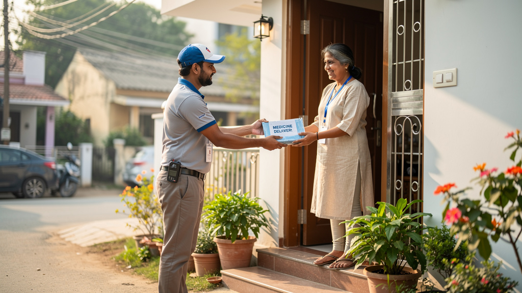 Medicine delivery to customer's home ensuring accessibility