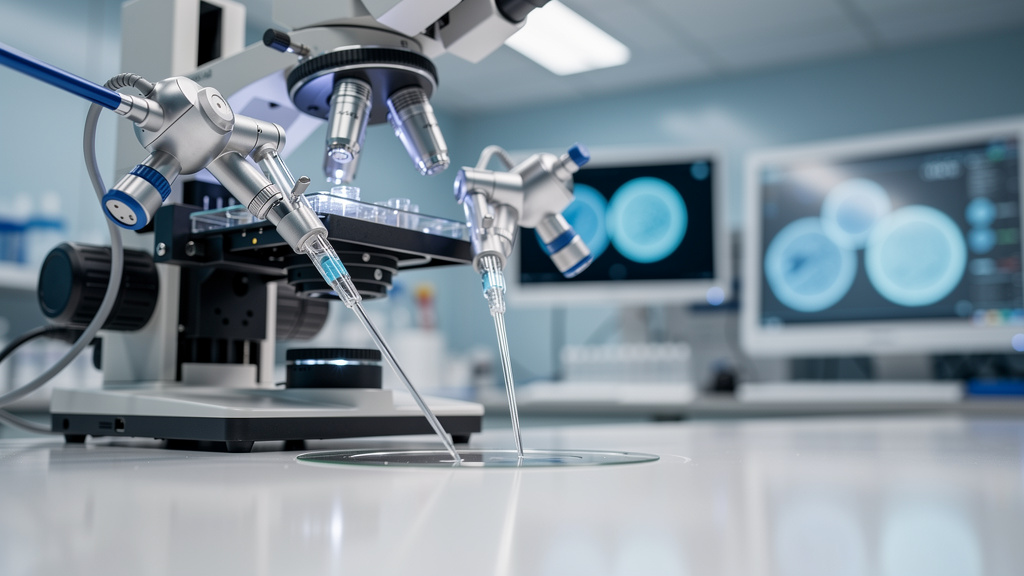 Advanced embryology laboratory equipment for ICSI procedure