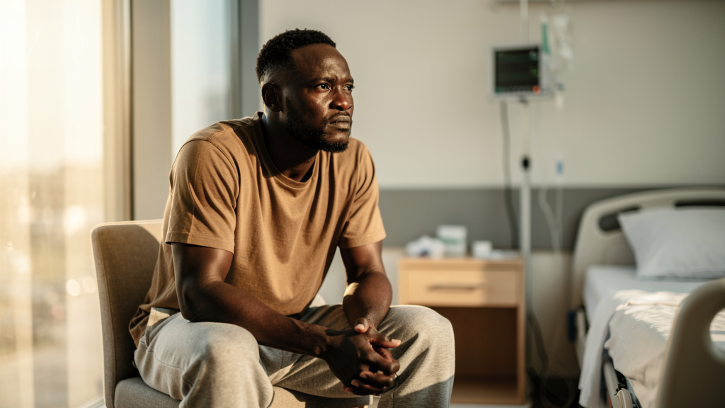 Man reflecting during fertility evaluation process