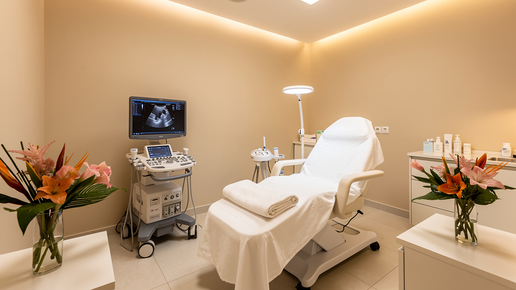 Prepared medical room for embryo transfer procedure