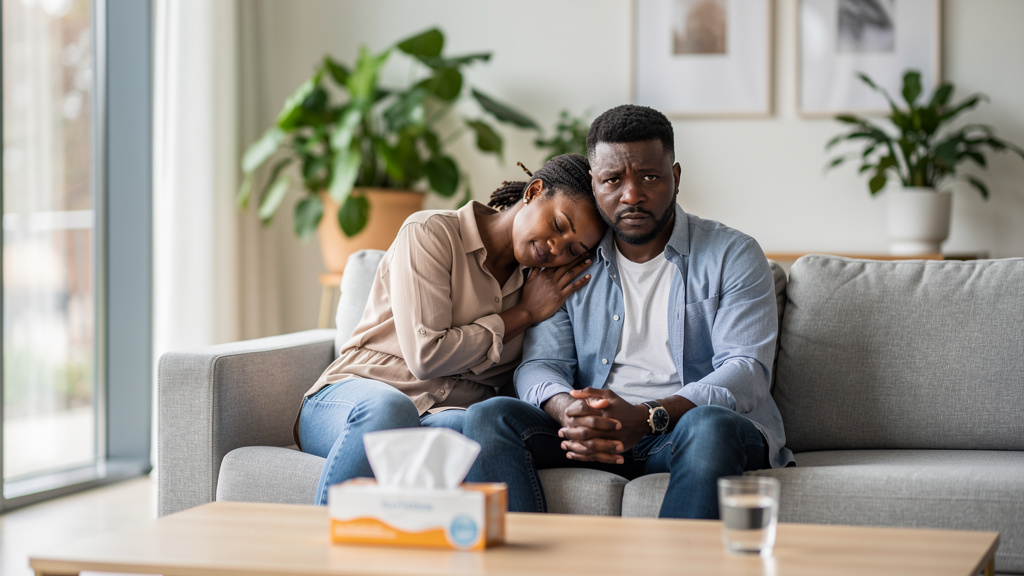 Couple receiving emotional support during fertility treatment