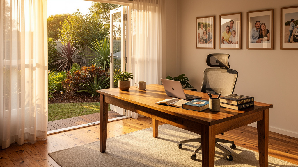 Comfortable home office space in regional Australian home