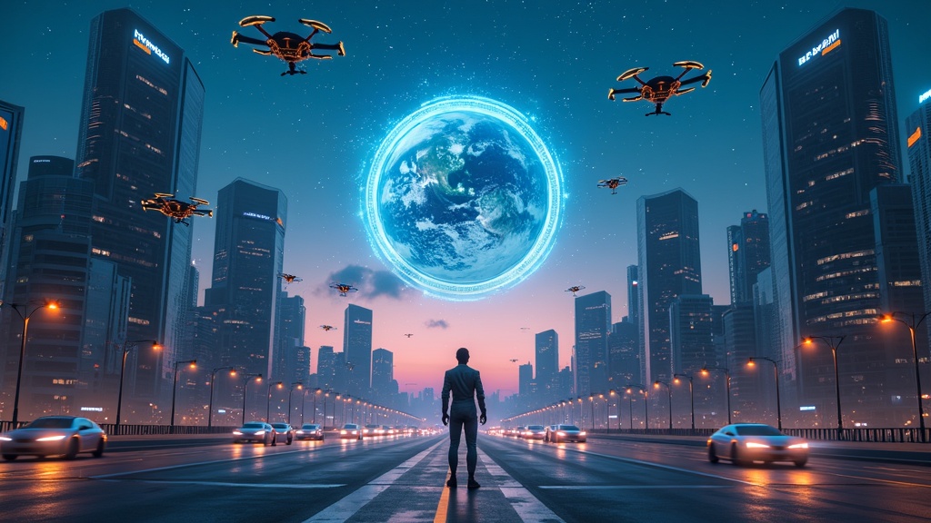 Representación artística de la tecnología robótica en la exploración planetaria, una noticia de robótica ausente en los medios.