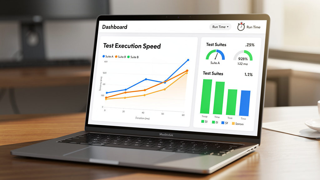 Performance dashboard showing test execution speed metrics
