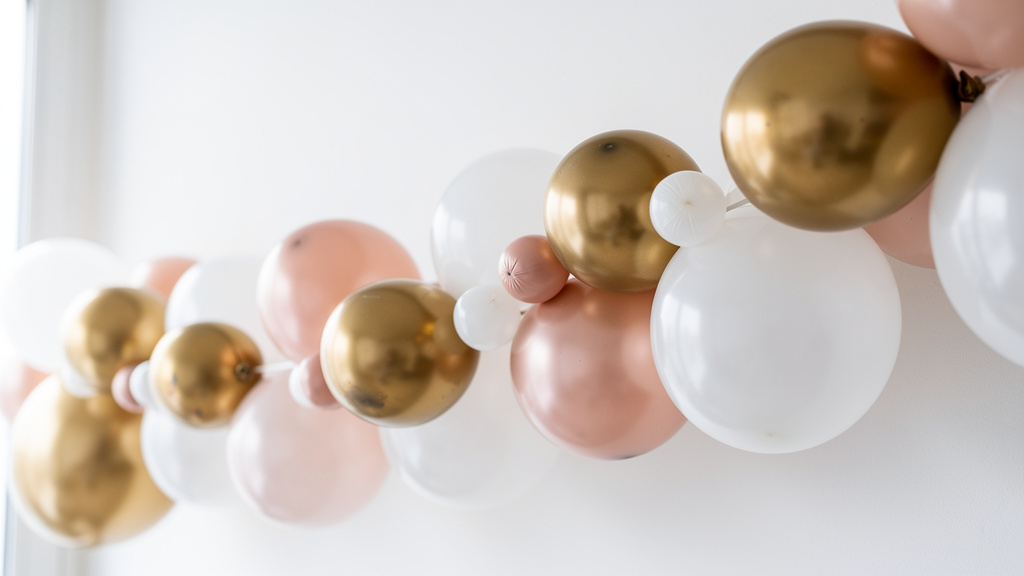 Handmade balloon garland with mixed sizes