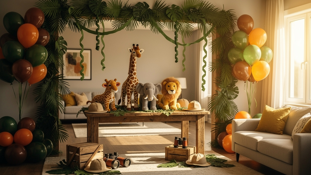 Safari themed birthday decorations at home