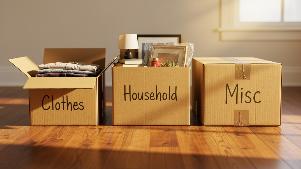 Organized sorting boxes for decluttering process