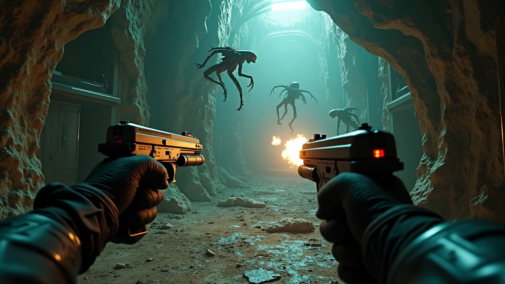 Detalle del entorno opresivo en Alien: Rogue Incursion VR dentro de las instalaciones de Gemini Exoplanet Solutions