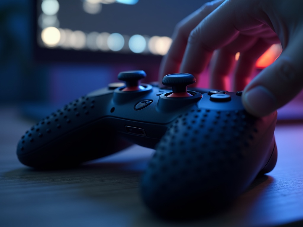 Jugador sosteniendo mando PS5 con funda eXtremeRate PlayVital en un setup de gaming