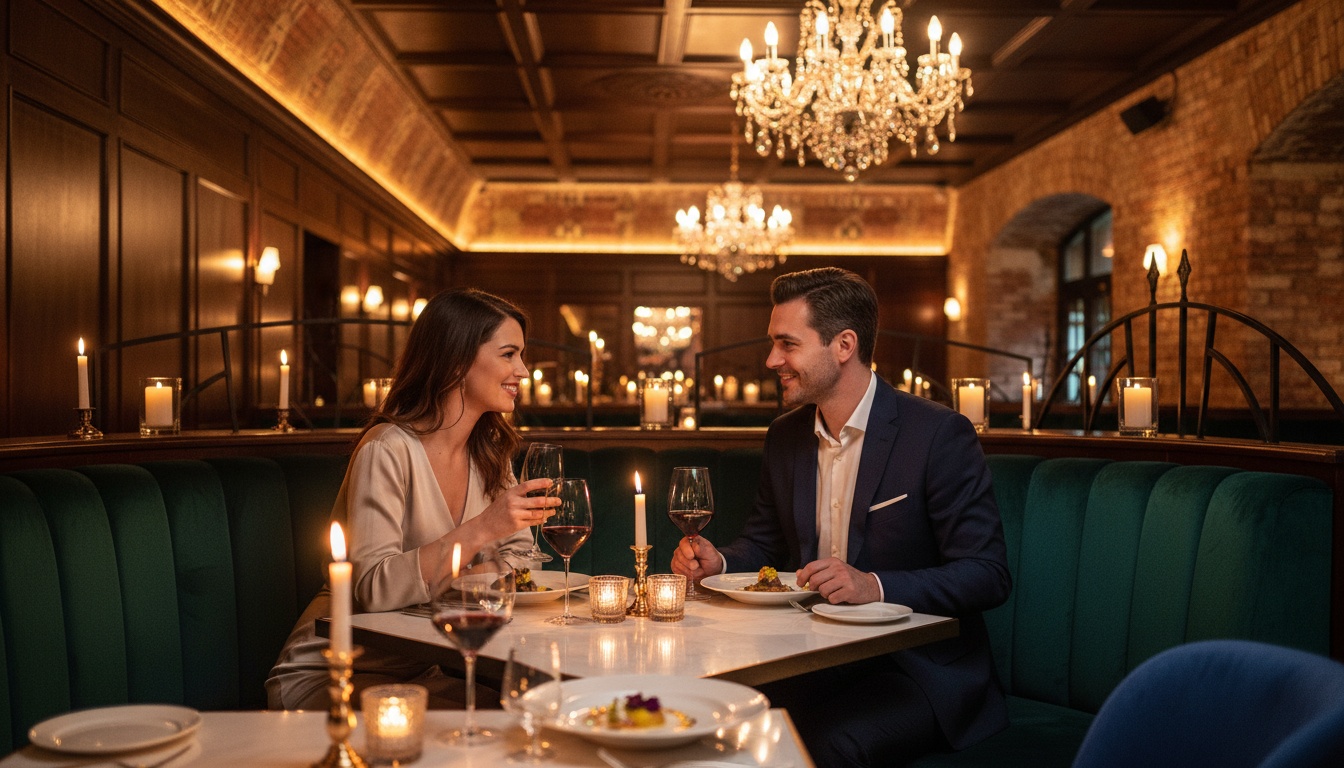 Romantic restaurant ambiance