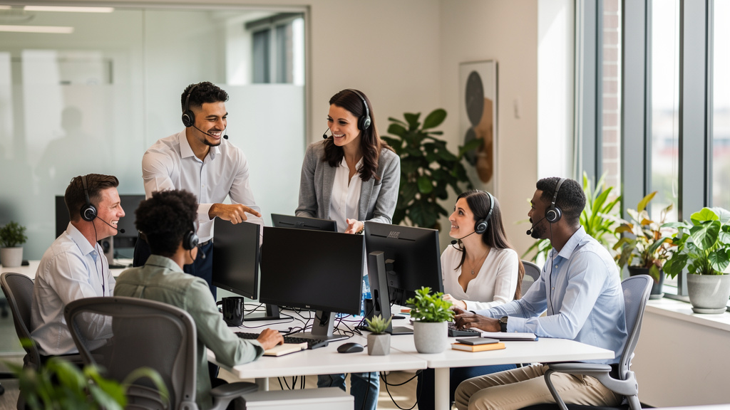 Satisfied support team focused on complex problem-solving