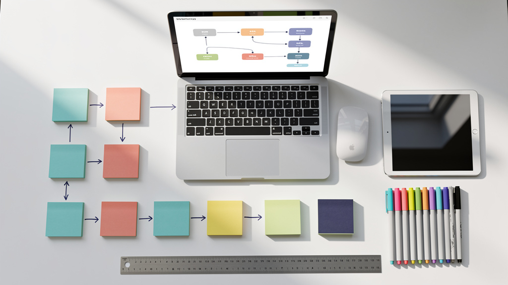 Strategic planning layout showing automate content creation workflow design