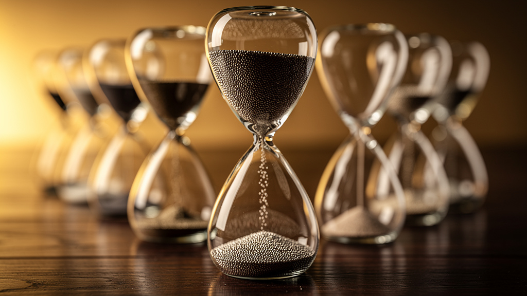 Hourglasses representing time saved by using automation to automate Twitter posts