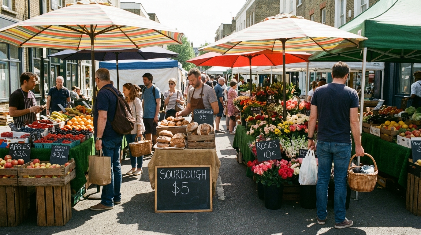 Nano Banana Pro complex market scene example