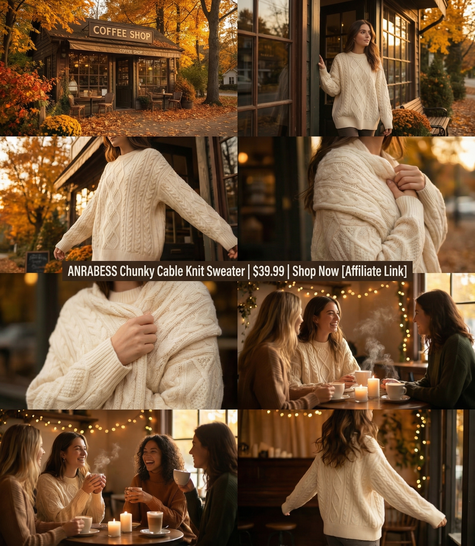 ANRABESS Women Oversized Chunky Cable Knitted Vintage Sweater 2025 Fall Winter Outfits Beige Small at Amazon Women’s Clothing store