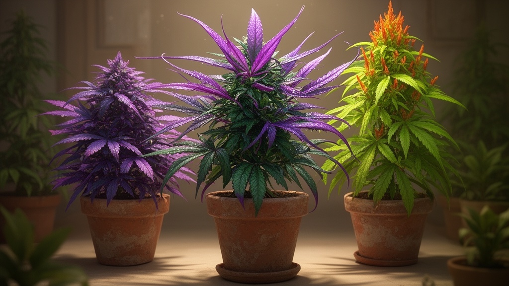 Cannabis plants showing Gorilla Glue genetic characteristics and breeding