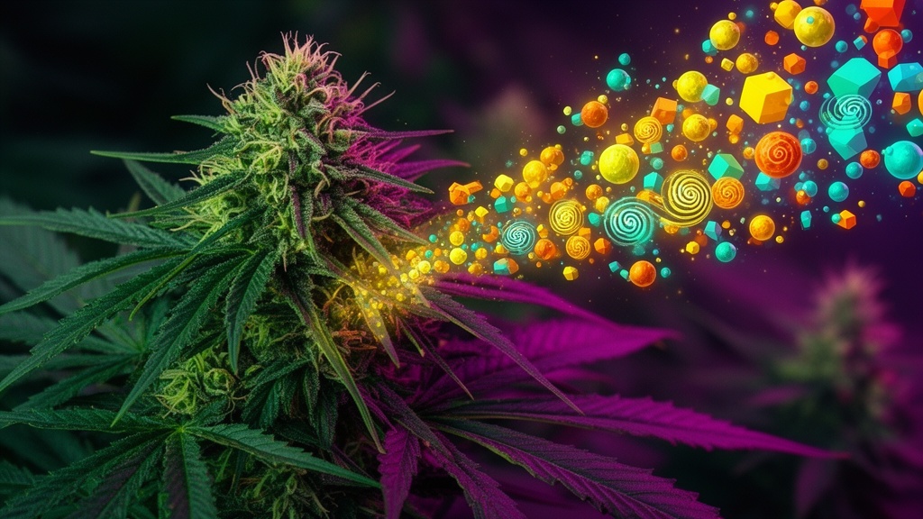 Visual representation of cannabis terpenes and aromatic compounds