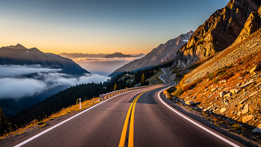 Winding road symbolizing strategic implementation roadmap journey