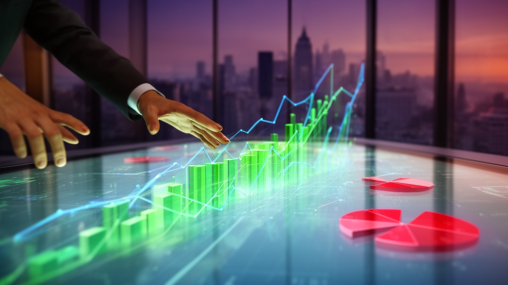 Executive reviewing AI-powered analytics and performance data